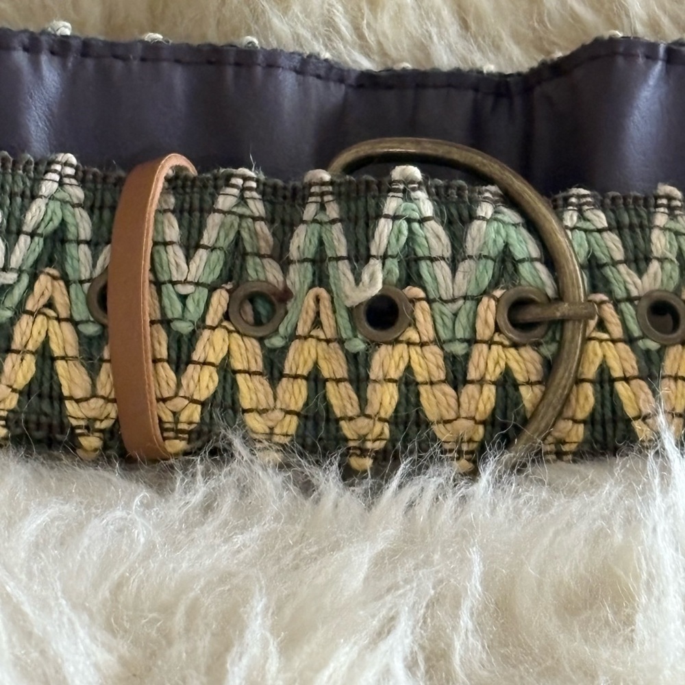 Woven Green and Yellow Belt - Picture 4 of 4